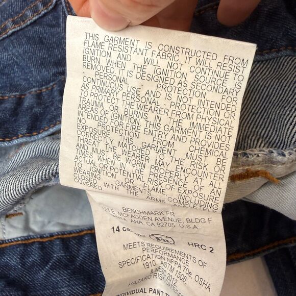 Benchmark FR Women's 6 Blue Flame Resistant Workwear Denim USA Made **Disclaimer - Picture 4 of 15